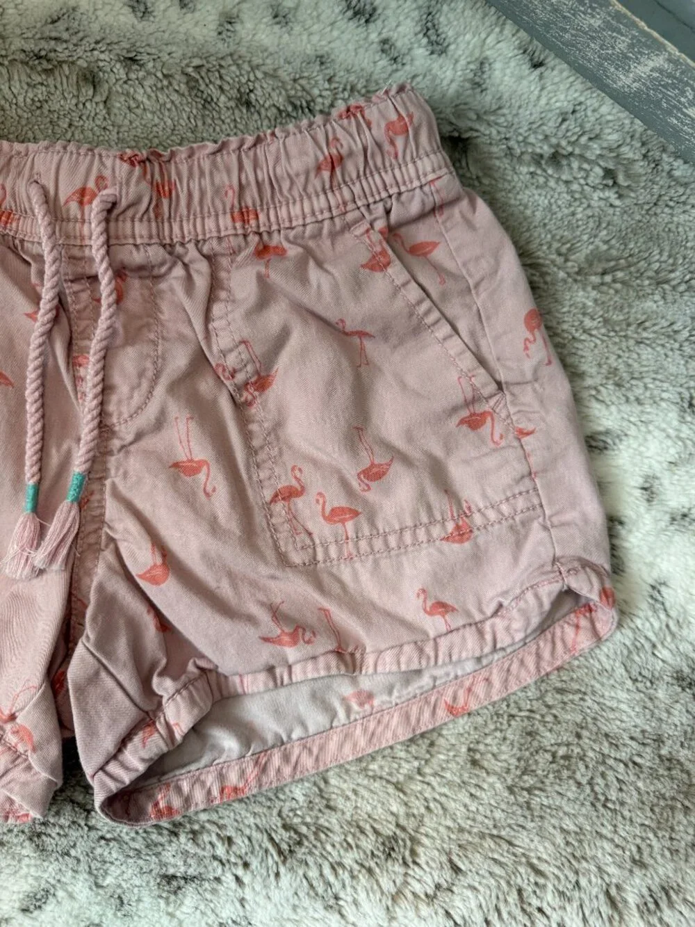 GAP Kids pink flamingo shorts girls small beach summer vacation California